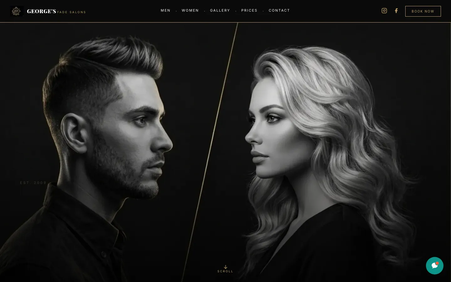 Screenshot of the George's Fade Salon website (Barber & Salon)